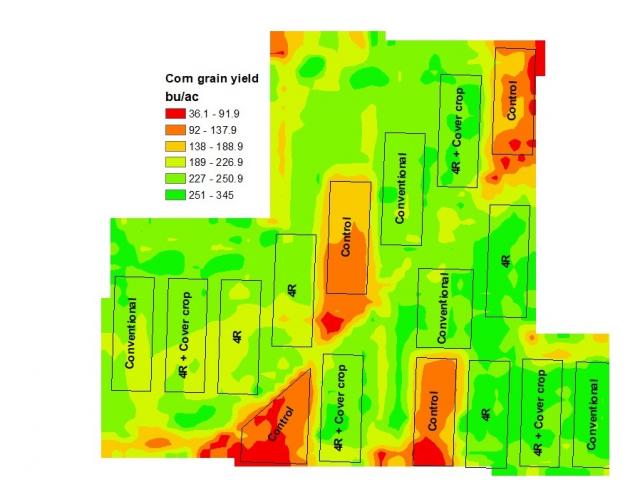 Nutrient management yield map